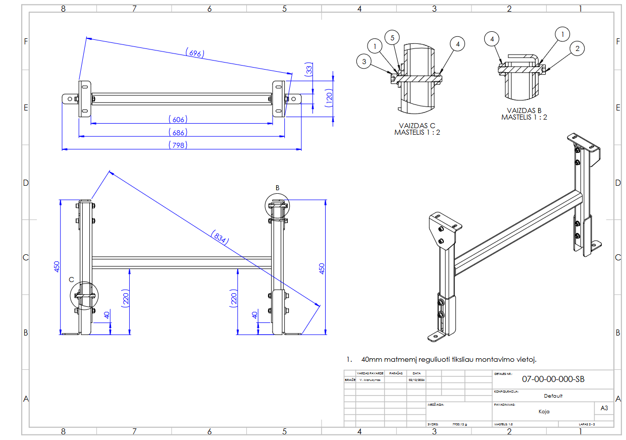 G040600-滚筒输送机 (.STEP, .PDF, .DXF)