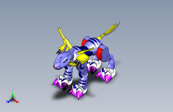 G029015-Metalgaruromon+-+数码宝贝+-+Sérgio+CAD+CAM=机器人机械臂