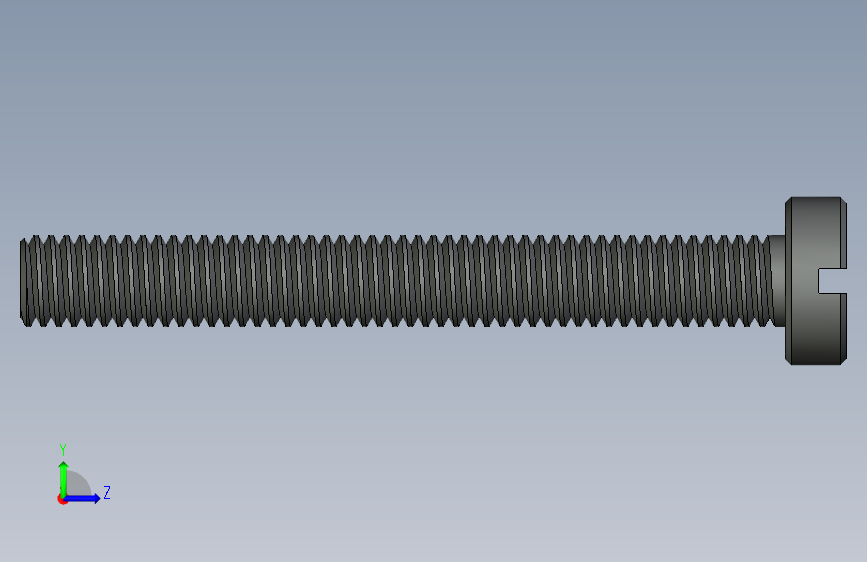 ISO 1207 槽孔螺栓 M3x25 左侧视图