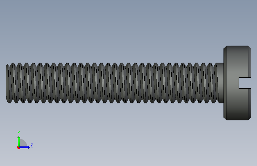 ISO 1207六角槽螺钉 M3x16 左侧视图