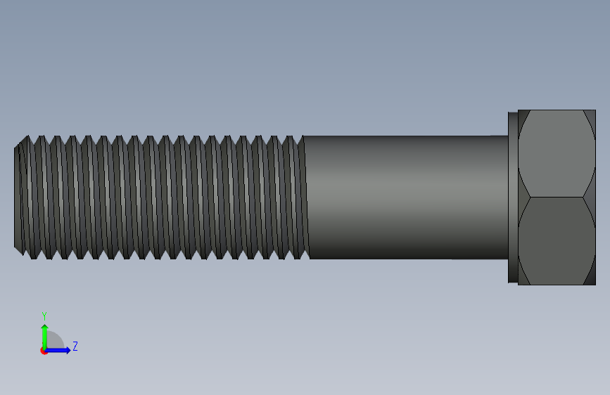 ISO 4014 六角螺钉 M16x65 左侧视图