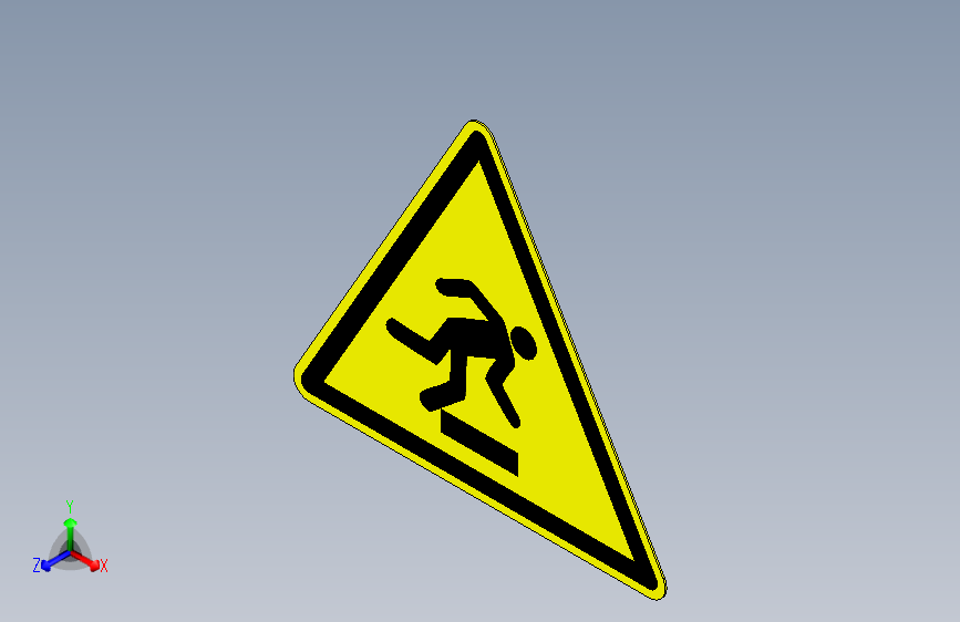 ISO7010 W007 地面障碍物警告.STEP