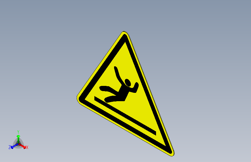 ISO7010 W011 滑倒危险警告.STEP