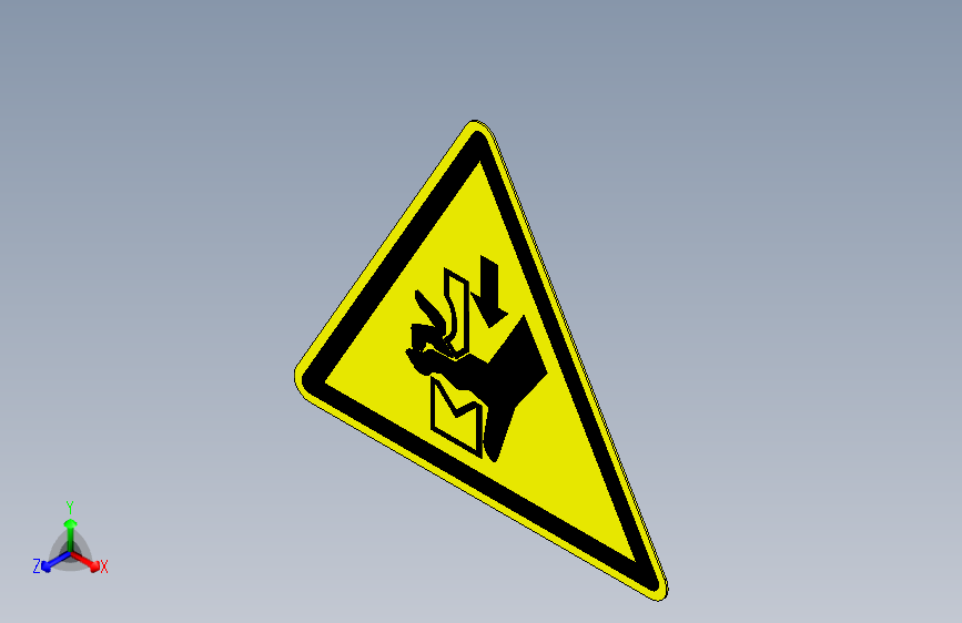 ISO7010 W030 注意：在压机工具之间夹手危险警告