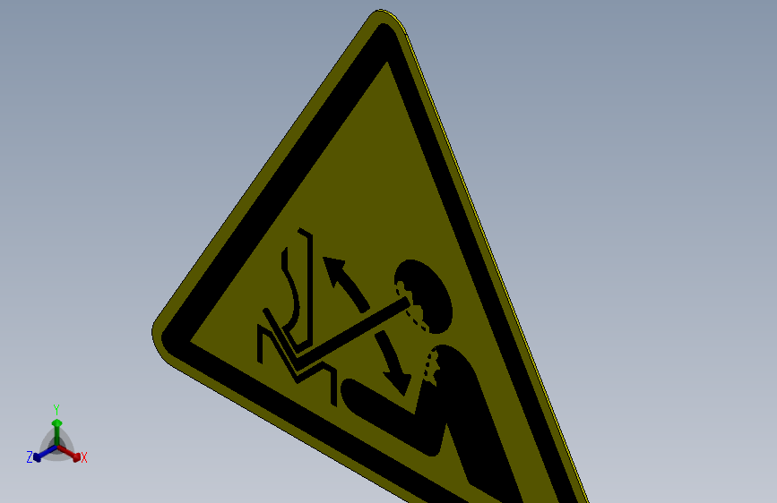 ISO7010 W032 在压力机中警告高速工件
