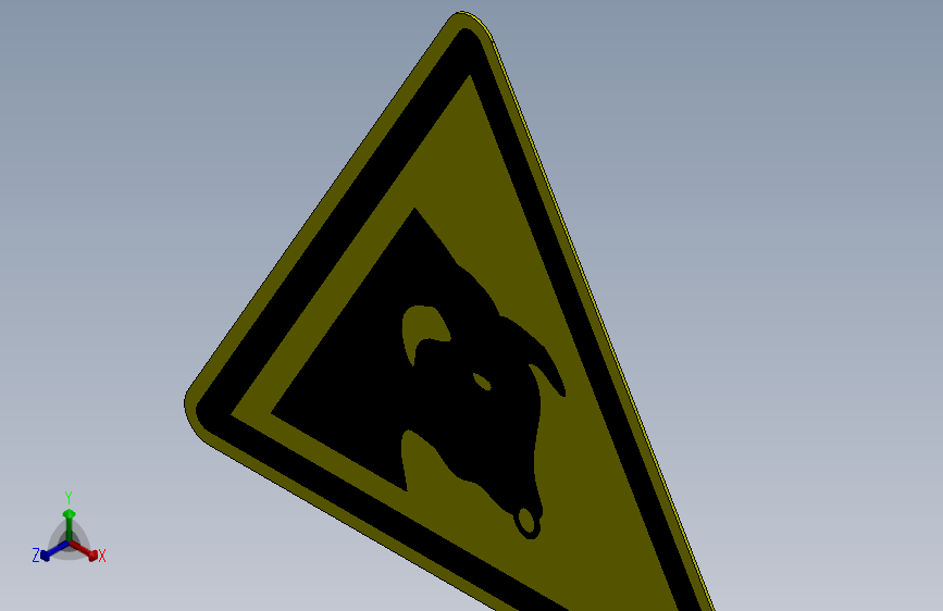 ISO7010 W034 警告：牛.SLDPRT