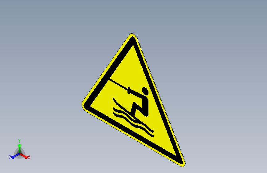 ISO7010 W045 警告：水域滑水区域