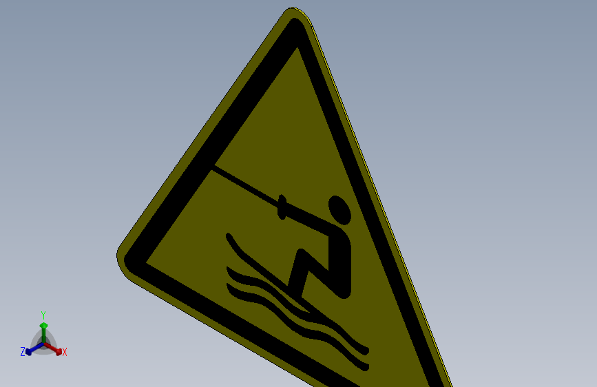 ISO7010 W045 水上滑水区域警告