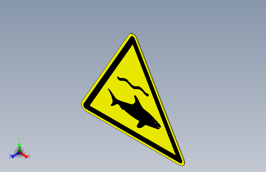ISO7010 W054 警告：鲨鱼.STEP