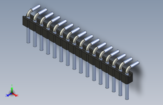 导轨，RM 2.54 mm 6 3 mm，90&deg;倾斜直立 1 x 16 黑色