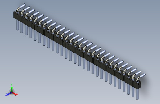 导轨，RM 2.54 mm 6 3 mm，90&deg;倾斜直立 1 x 28 黑色