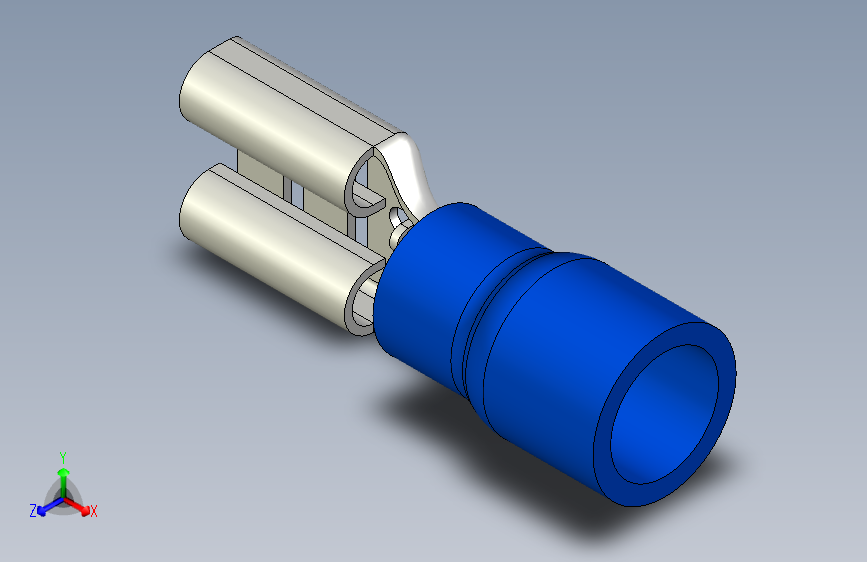 电缆鞋 平口连接器 6.3 x 0.8 部分绝缘 蓝色（1.5 2.5 mm²）