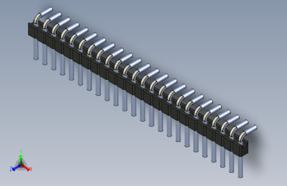 定位条，RM 2.54 mm 6 3 mm，90&deg;倾斜站立 1 x 24 黑色