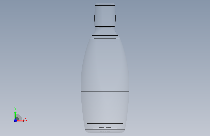 G043623-bottle2 与夹紧盖闭合装置一起使用=集装箱容器 正面视图