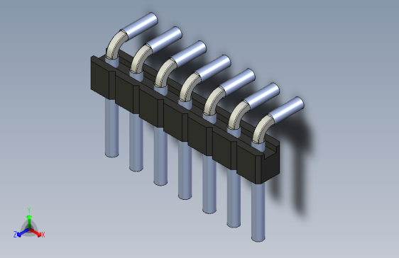支撑条,RM 2.54 mm 6-3 mm,90°倾斜直立 1 x 7 黑色