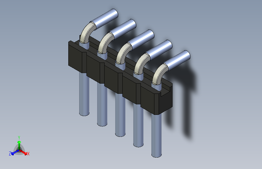 支架，RM 2.54 mm 6 3 mm，90°直立，1 x 5，黑色