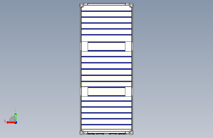 G043744-ISO 集装箱 - 20英尺=集装箱容器 背面视图