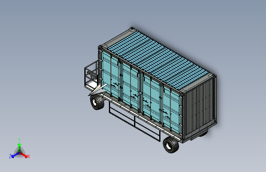 G044528-集装箱工作坊拖车=集装箱容器