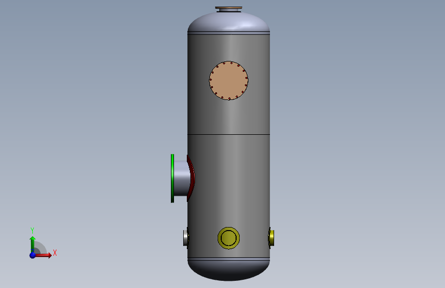G045600-压力容器=集装箱容器 正面视图