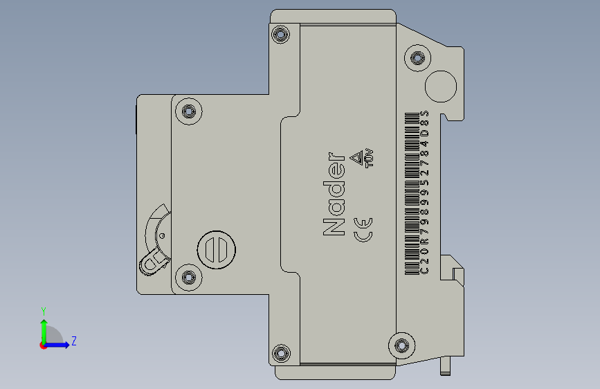 纳德NDB1L-32 GFCI Din安装断路器 左侧视图