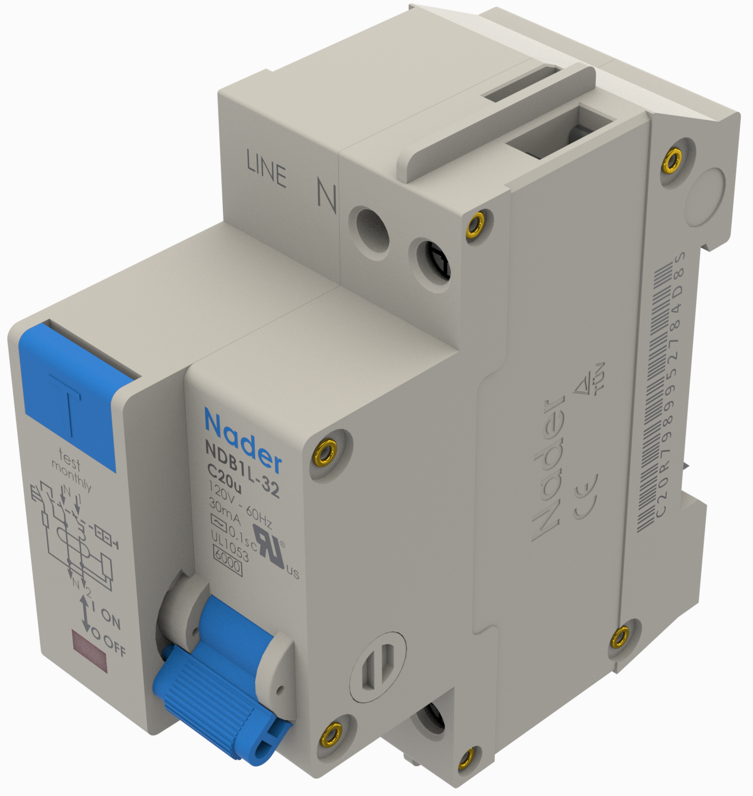 纳德NDB1L-32 GFCI Din安装断路器