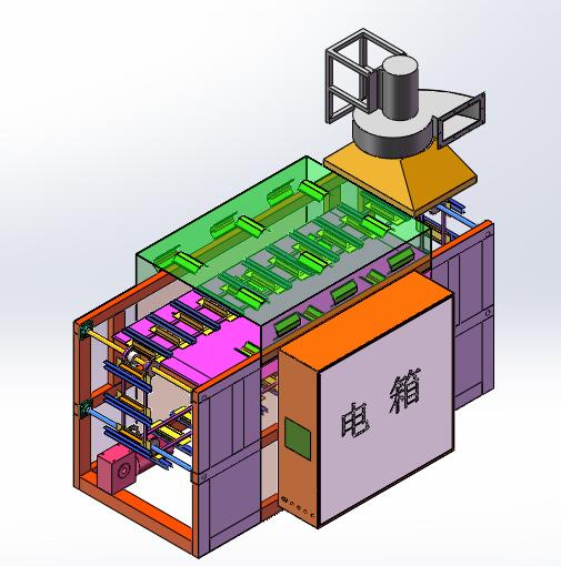 红外线流水线烤箱方案(sw18可编辑+cad)