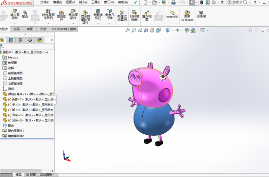 小猪佩奇模型与CAD