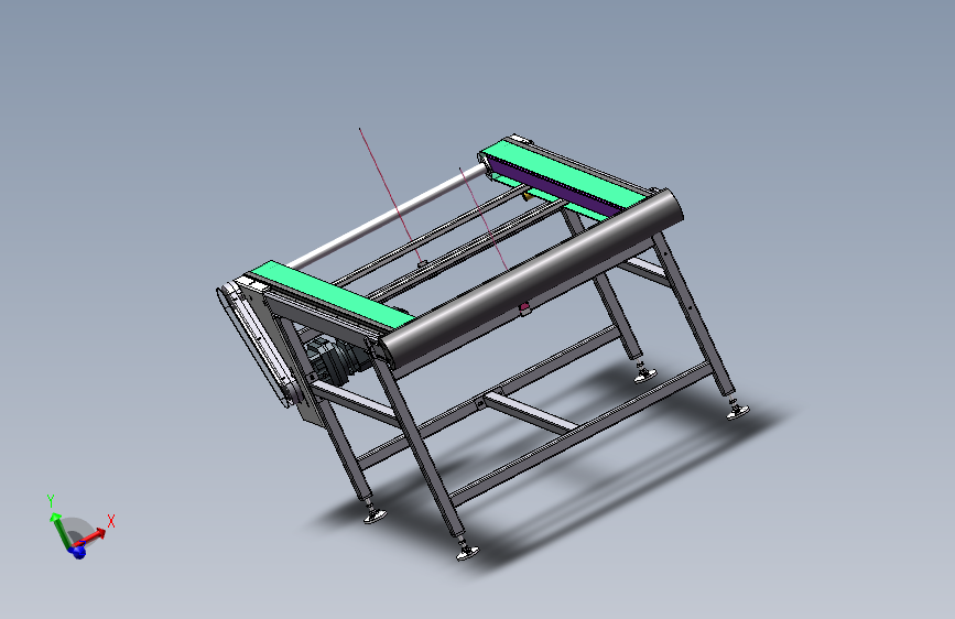 皮带输送线3D+2DCAD+加工件标准件清单BOM 3D模型sw2016可编辑