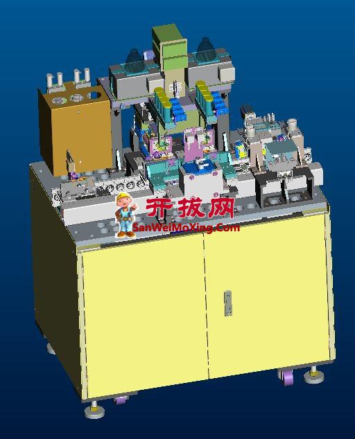 全自动硬盘摆臂钢珠铆合机 3D模型proe4.0可编辑