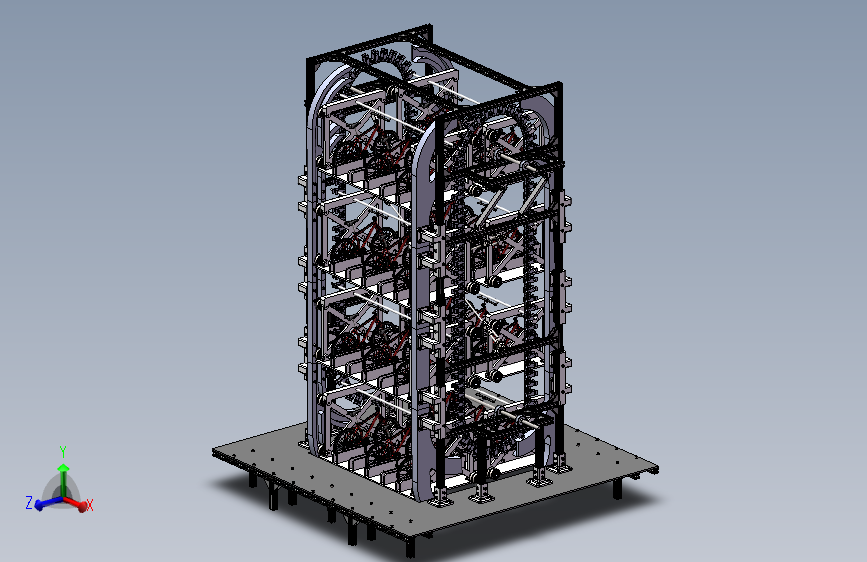垂直循环自行车停放机构 3D模型sw2018cad2016可编辑