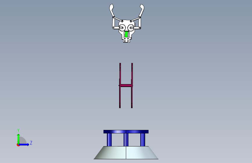 G032229-机械臂+ProE=机器人机械臂 左侧视图