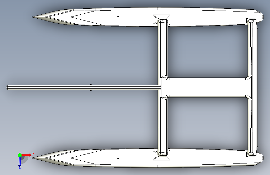 G046156-Ac72 模型船体=轮船船体 俯视图