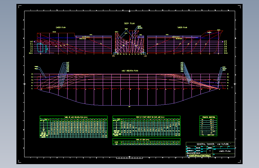 G046333-LINESPLAN 船舶油轮=轮船船体