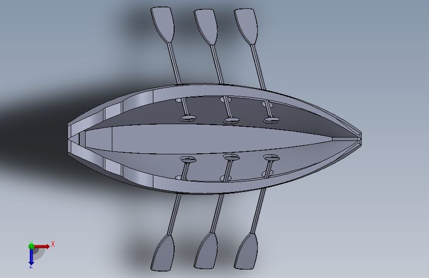 G046429-Row Boat=轮船船体 俯视图