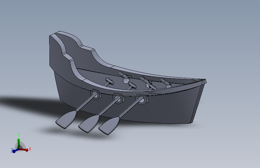 G046429-Row Boat=轮船船体 主视图