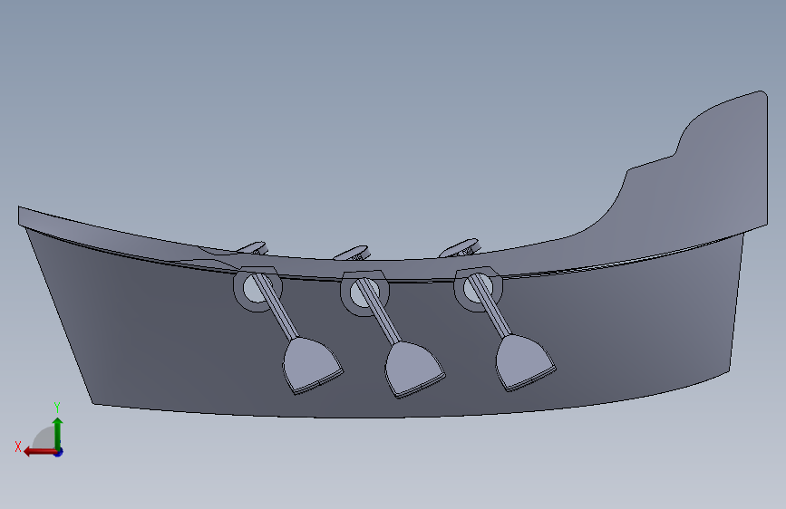 G046429-Row Boat=轮船船体 背面视图