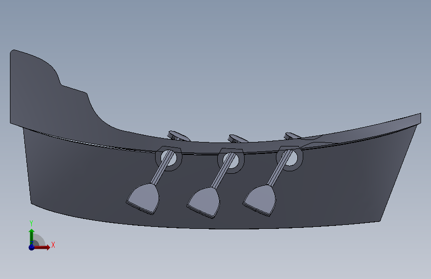 G046429-Row Boat=轮船船体 正面视图