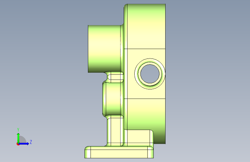 G035361-3D+CAD+Basic+exercise_+Pump+Body_+Cuerpo+de+Bomba_Autodesk+Inventor+Pro=水泵油泵 左侧视图