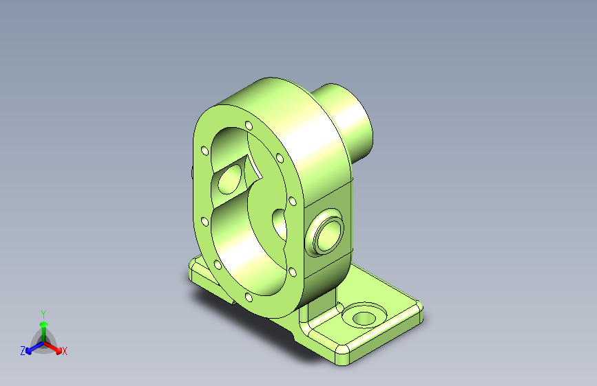 G035361-3D+CAD+Basic+exercise_+Pump+Body_+Cuerpo+de+Bomba_Autodesk+Inventor+Pro=水泵油泵 主视图