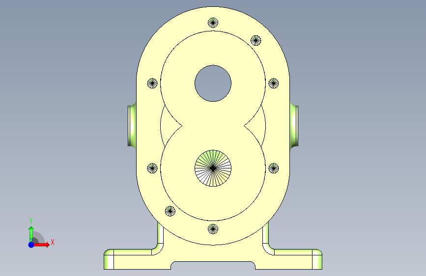 G035361-3D+CAD+Basic+exercise_+Pump+Body_+Cuerpo+de+Bomba_Autodesk+Inventor+Pro=水泵油泵 正面视图