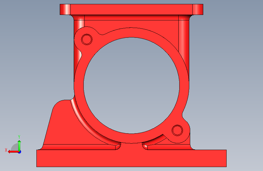 G035364-3D+CAD+基础练习_+泵壳_+水泵壳体_+Autodesk+Inventor+Pro=水泵油泵 背面视图