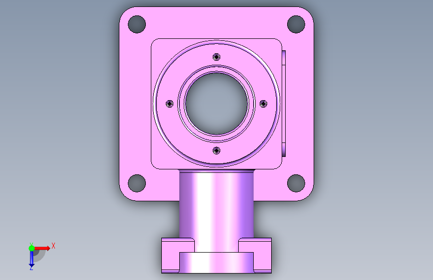 G035366-3D+CAD+基础练习_+箱体和壳体零件绘图建模+-+泵体_+水泵主体_+Autodesk+Inventor+Pro+(1)=水泵油泵 俯视图