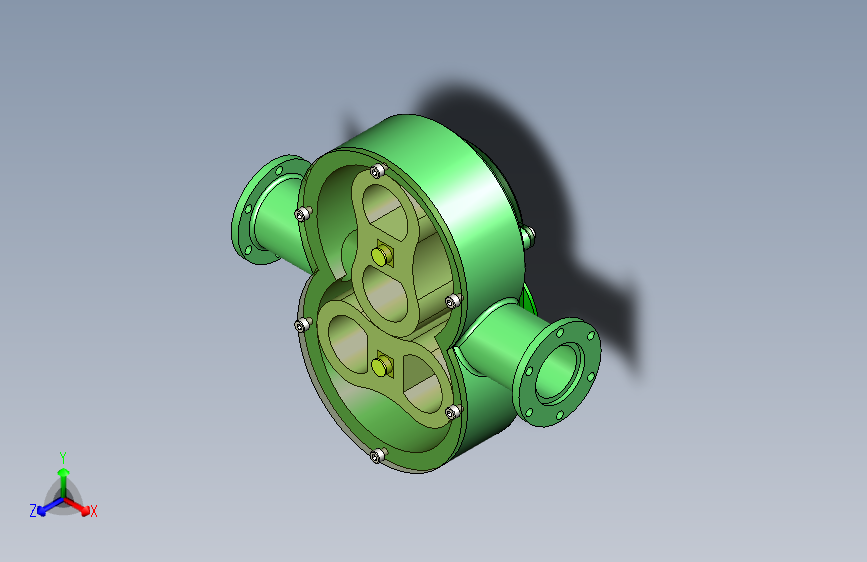 G035374-3D+CAD+基础练习_叶轮泵_Bomba+de+Lóbulos_+Autodesk+Inventor+Pro=水泵油泵