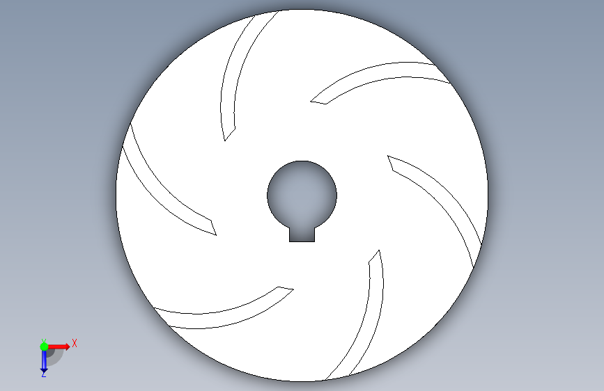 G035688-Impeller+for+Centrifugal+Pump=水泵油泵 俯视图