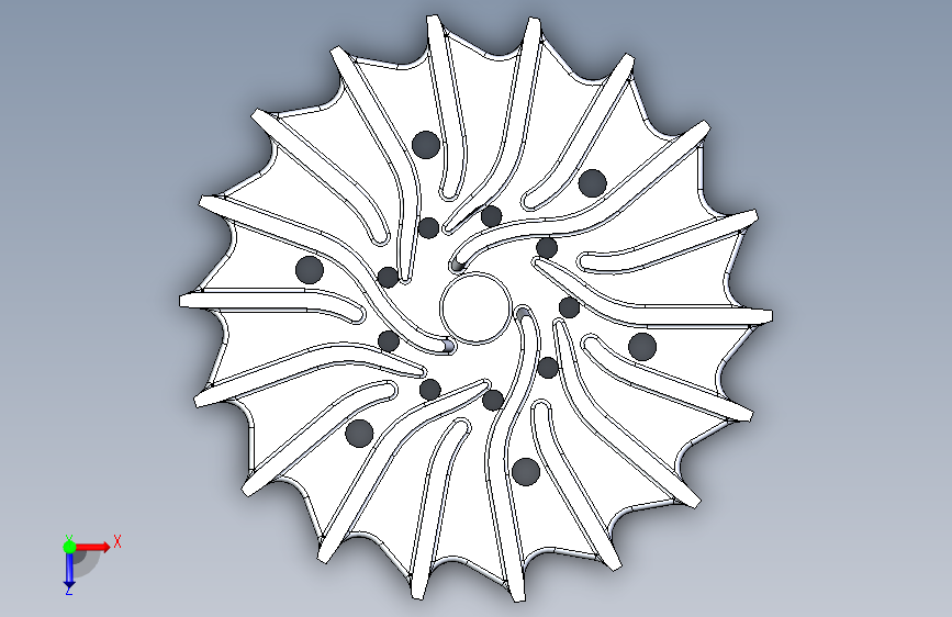G035726-Low+Flow+Impeller=水泵油泵 俯视图