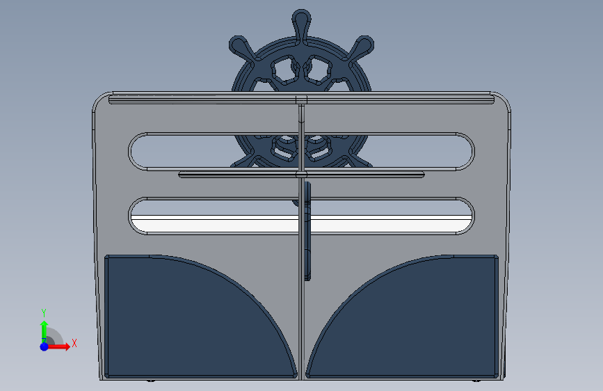 G047290-儿童床 'Boat' - Детская кровать _Лодка_=轮船船体 正面视图