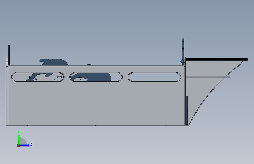 G047290-儿童床 'Boat' - Детская кровать _Лодка_=轮船船体 左侧视图