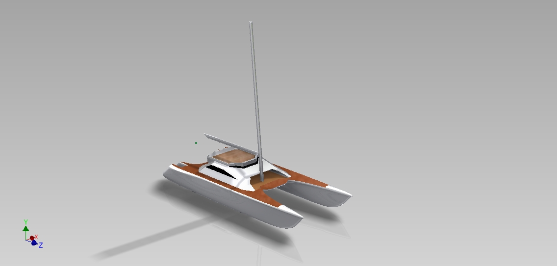 G047332-帆船双体船游艇A1=轮船船体