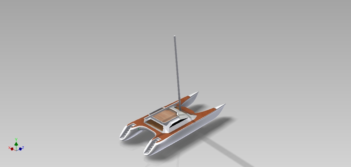 G047332-帆船双体船游艇A1=轮船船体