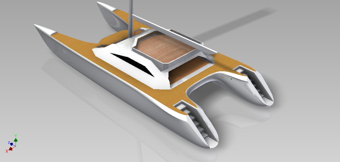 G047332-帆船双体船游艇A1=轮船船体